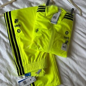 ADIDAS Limited Edition Punks Neon Yellow Track Suit with Black Stripes